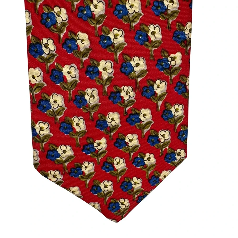 Brooks Brothers Makers Floral Silk Necktie Mens 58